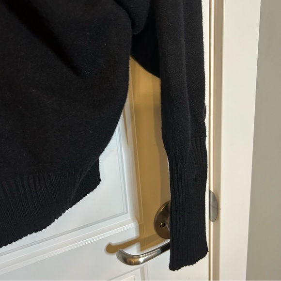 ZARA KNIT FUNNEL NECK 1/4 ZIP SWEATER WITH BALLOON SLEEVES IN BLACK SIZE MEDIUM - Picture 12 of 14